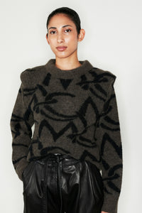 CMIBRA-STRIK-PULLOVER I BRUN