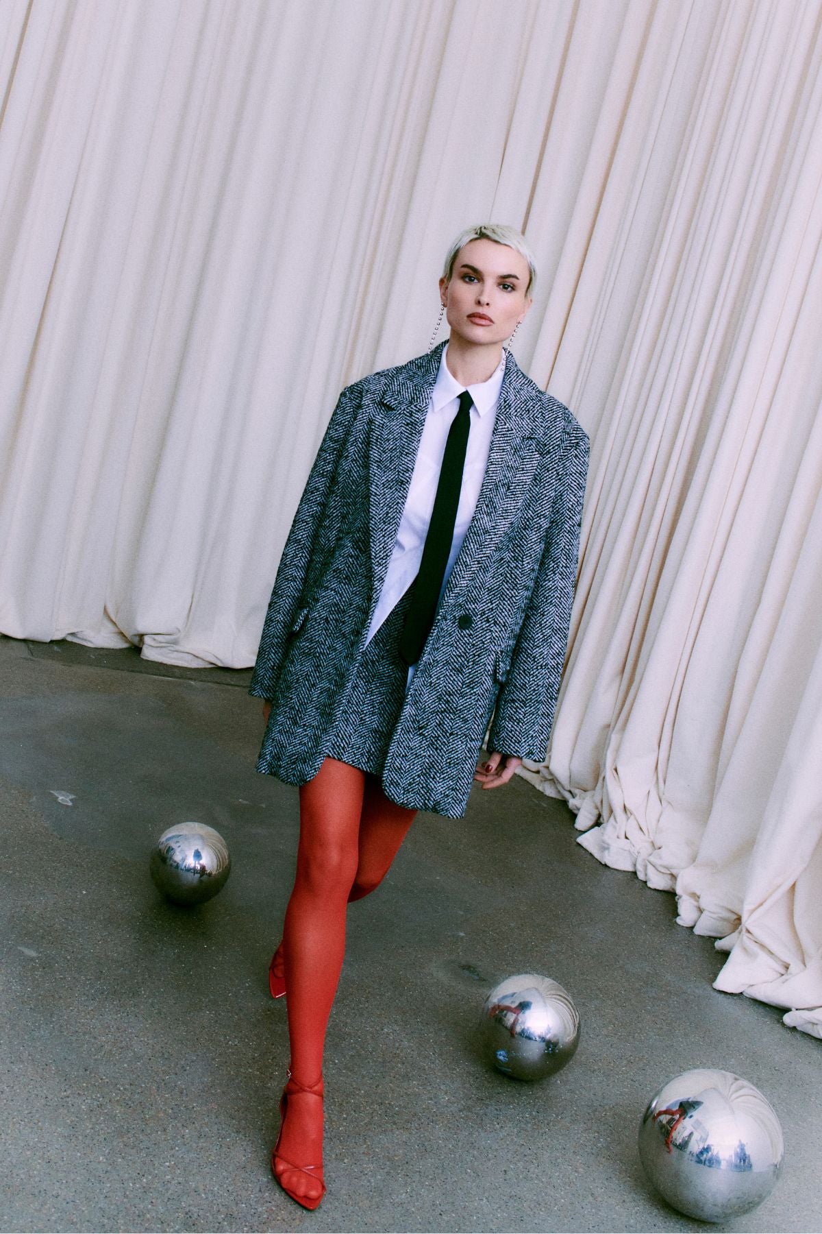 CMJADALYN - BLAZER I SORT OG HVID