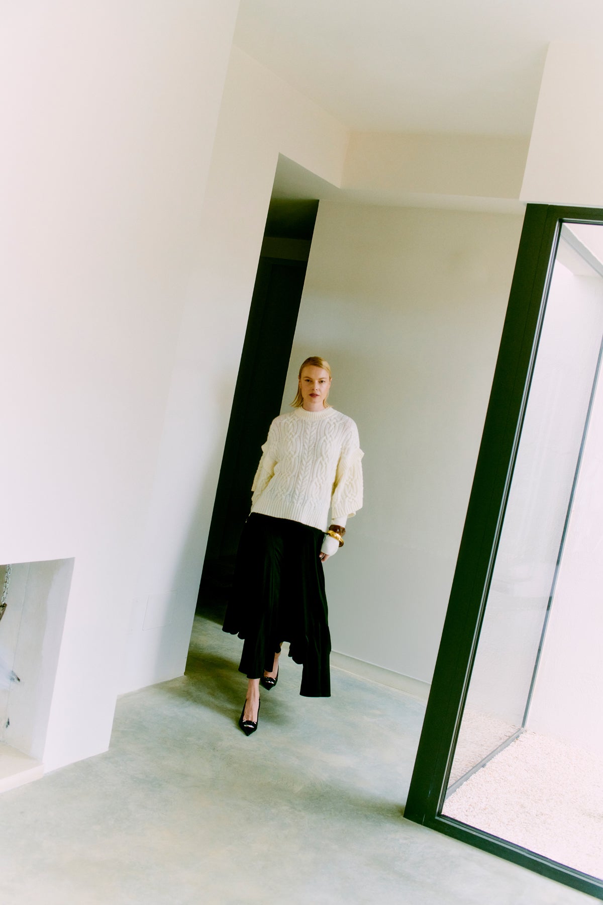 CMYARI - STRIKKET PULLOVER I HVID