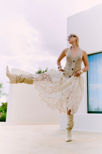 CMLINDA - STRIKKET VEST I BEIGE