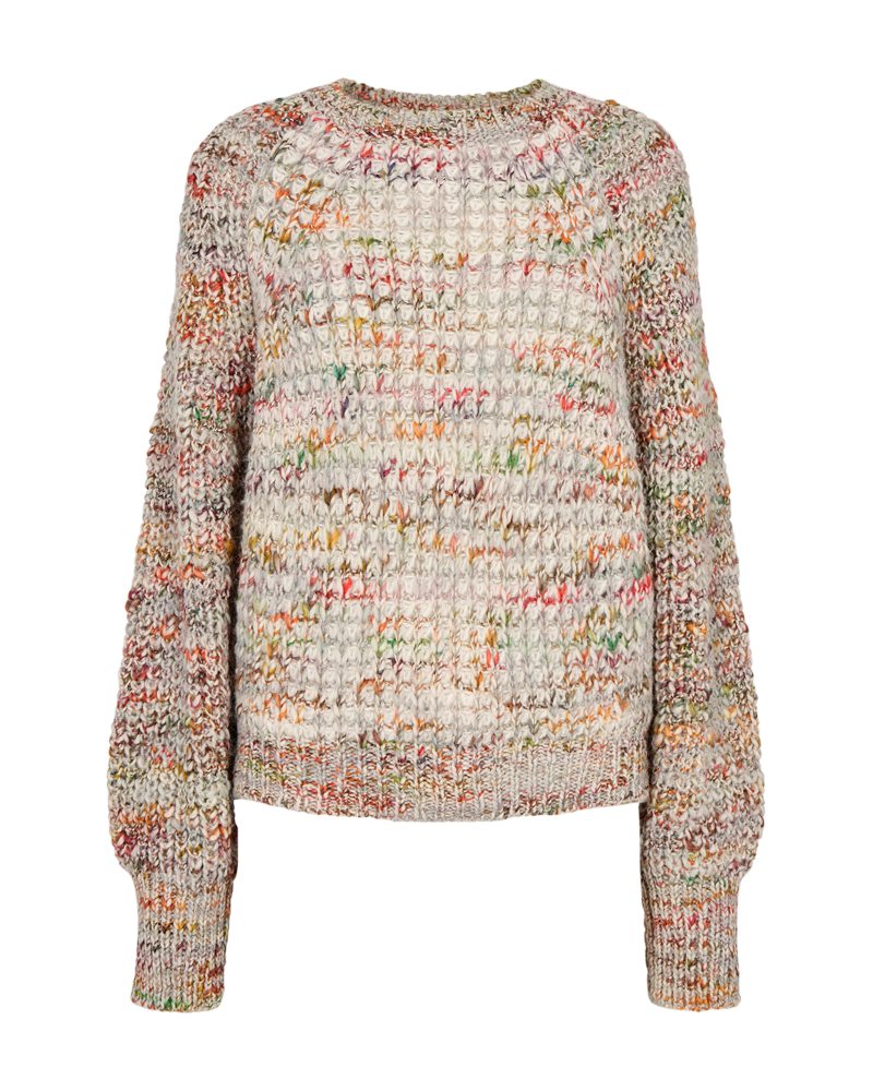 CMFLORA-STRIK-PULLOVER I HVID