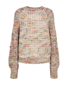 CMFLORA-STRIK-PULLOVER I HVID