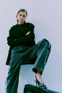 CMJENNI - HØJTALJEDE JEANS I SORT