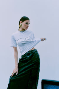 CMMUSE - T-SHIRT MED SIMILISTEN I HVID