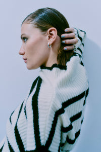 CMBIANCA - STRIBET PULLOVER I SORT OG HVID