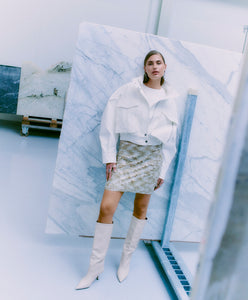 CMSEQUINCE - NEDERDEL MED PAILLETTER I BEIGE
