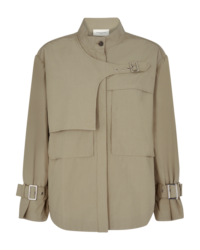 CMBLUR - SKJORTE MED SPÆNDEDETALJER I BEIGE