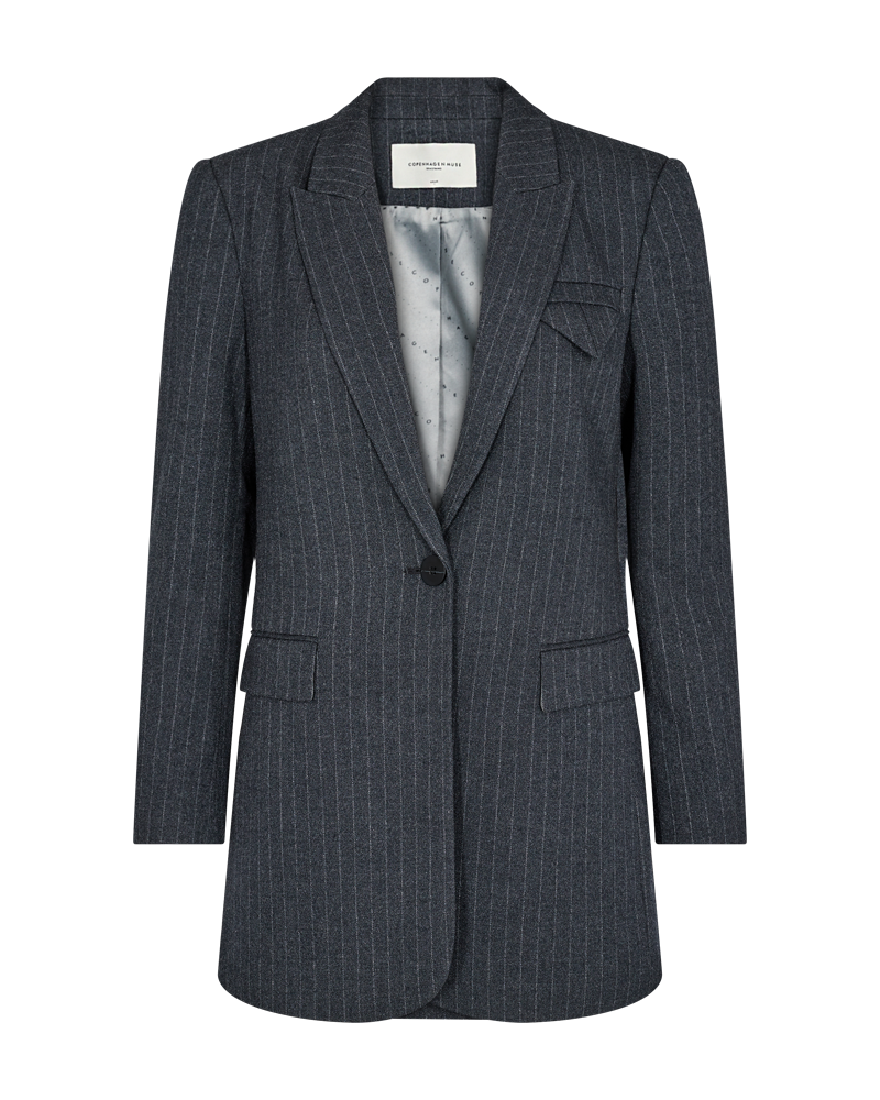 CMTAILOR - LANG PINSTRIPE BLAZER I GRÅ