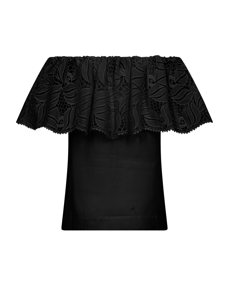 CMMOLLY - OFF-SHOULDER BLUSE I RÅHVID