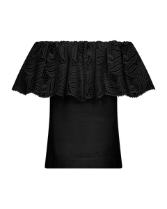 CMMOLLY - OFF-SHOULDER BLUSE I RÅHVID