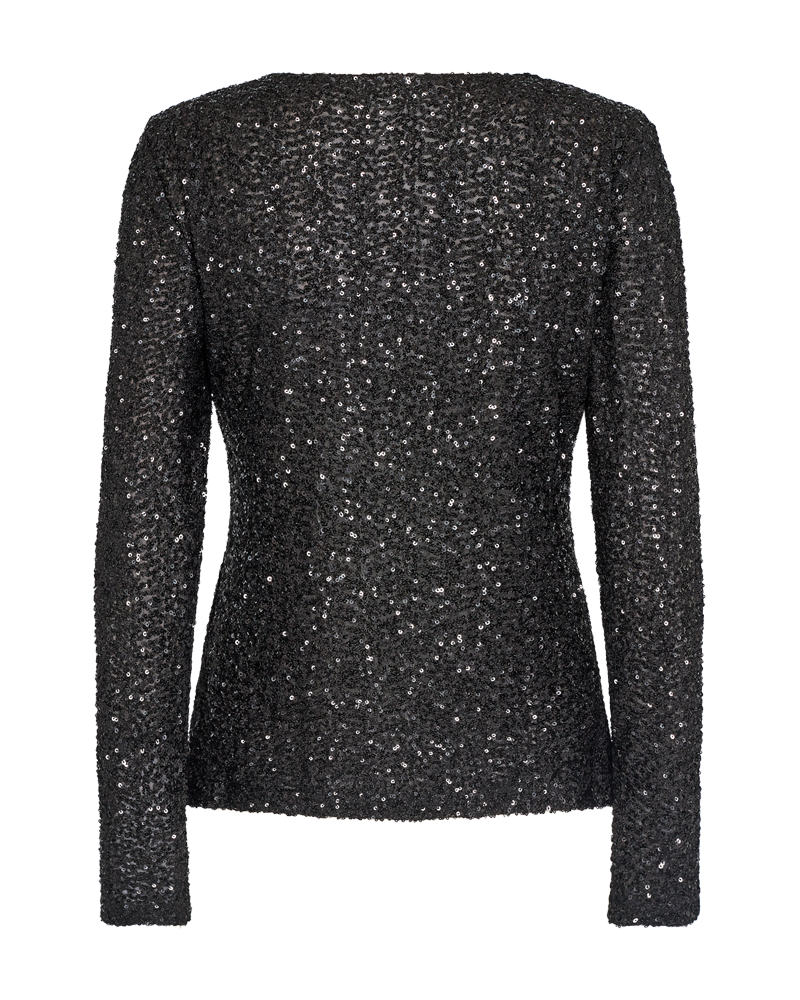 CMSEQUINCE - BLUSE MED PAILLETTER I SORT