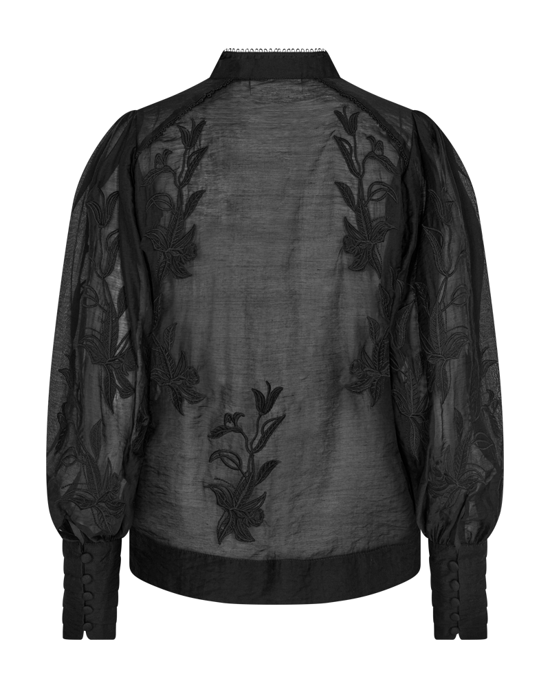 CMTHILDE - SKJORTE MED BLOMSTERPRINT I SORT