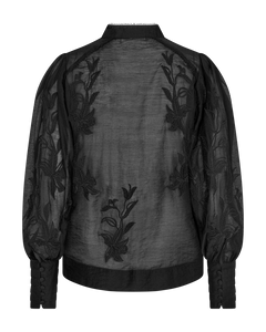 CMTHILDE - SKJORTE MED BLOMSTERPRINT I SORT