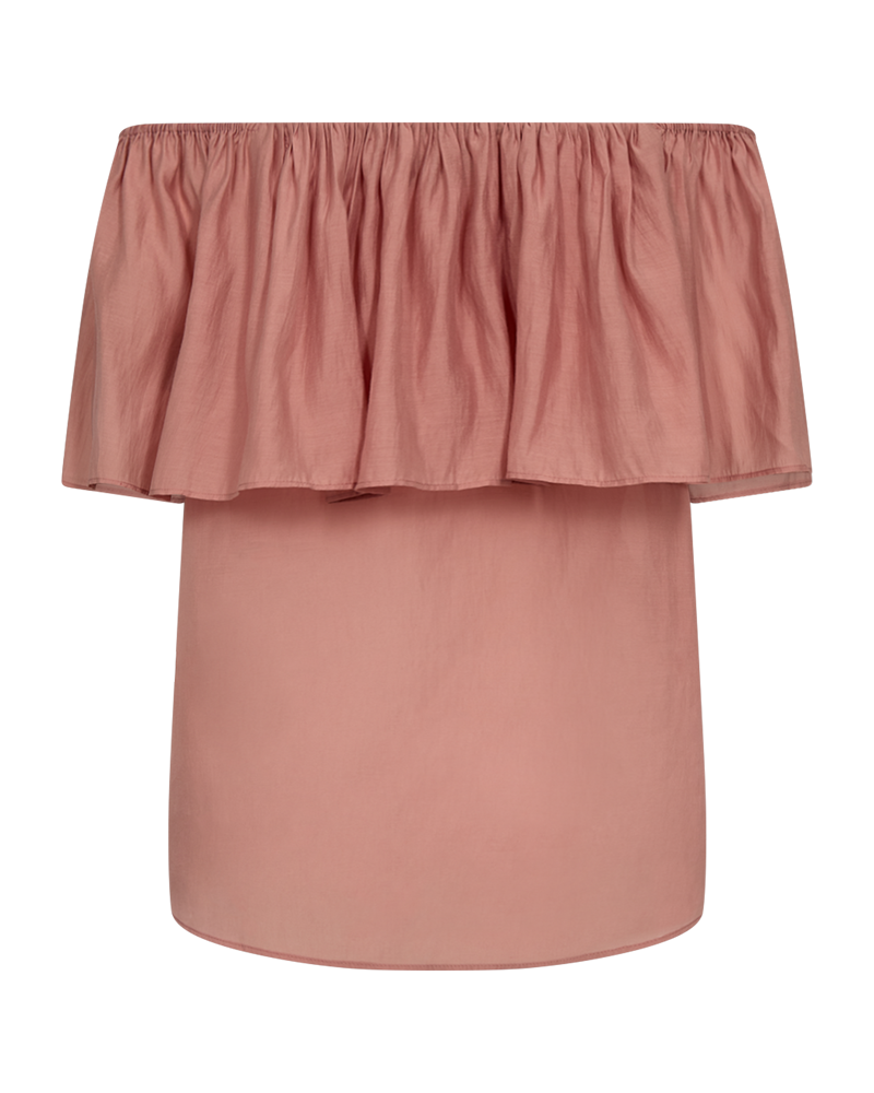 CMMOLLY - BLUSE MED ALSIDIGE ÆRMER I ROSA