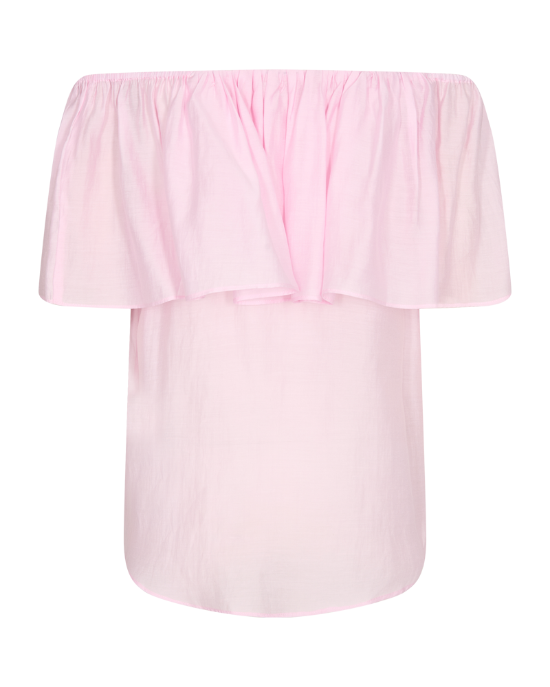 CMMOLLY - BLUSE MED FLÆSER I ROSA
