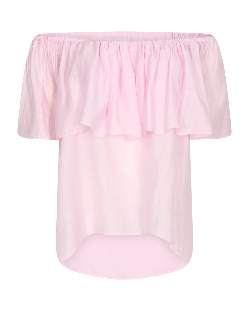 CMMOLLY - BLUSE MED FLÆSER I ROSA