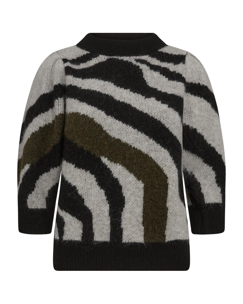 CMIBRA - MØNSTRET PULLOVER I GRÅ
