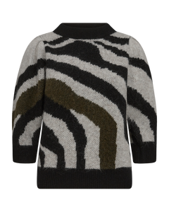 CMIBRA - MØNSTRET PULLOVER I GRÅ