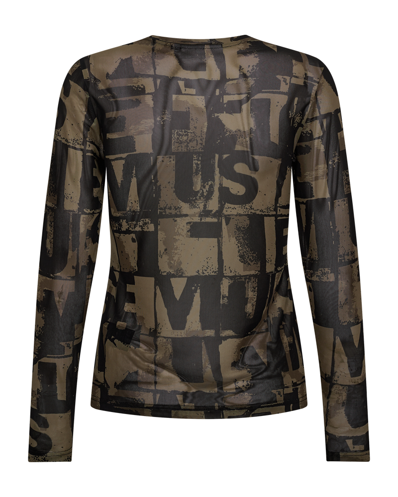 CMCORA - MESH T-SHIRT I SORT OG GRØN