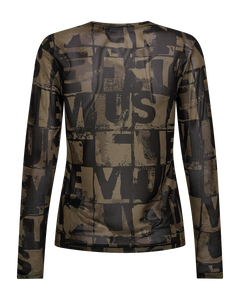CMCORA - MESH T-SHIRT I SORT OG GRØN