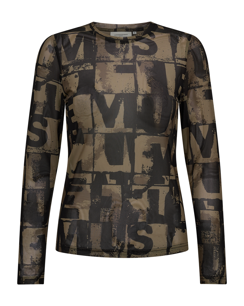 CMCORA - MESH T-SHIRT I SORT OG GRØN