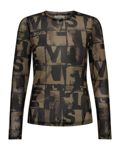 CMCORA - MESH T-SHIRT I SORT OG GRØN