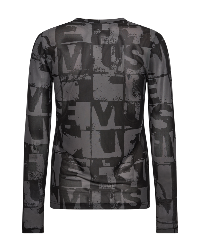 CMCORA - MESH T-SHIRT I SORT OG BRUN