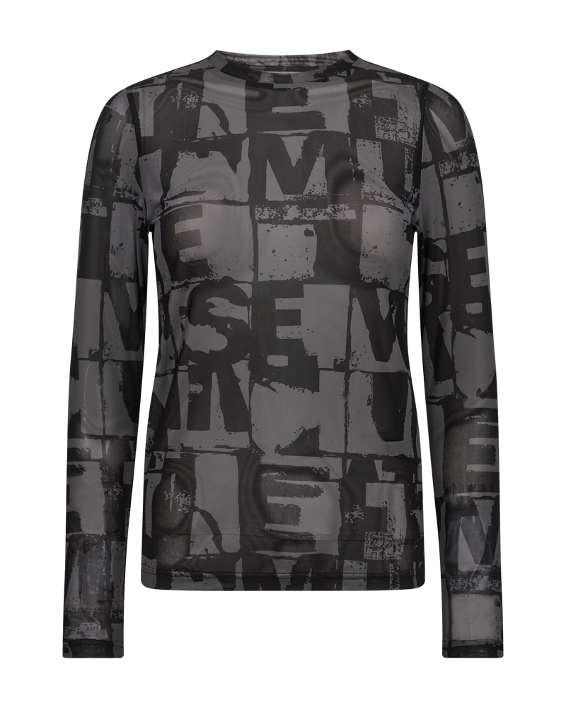 CMCORA - MESH T-SHIRT I SORT OG BRUN