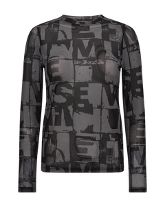 CMCORA - MESH T-SHIRT I SORT OG BRUN