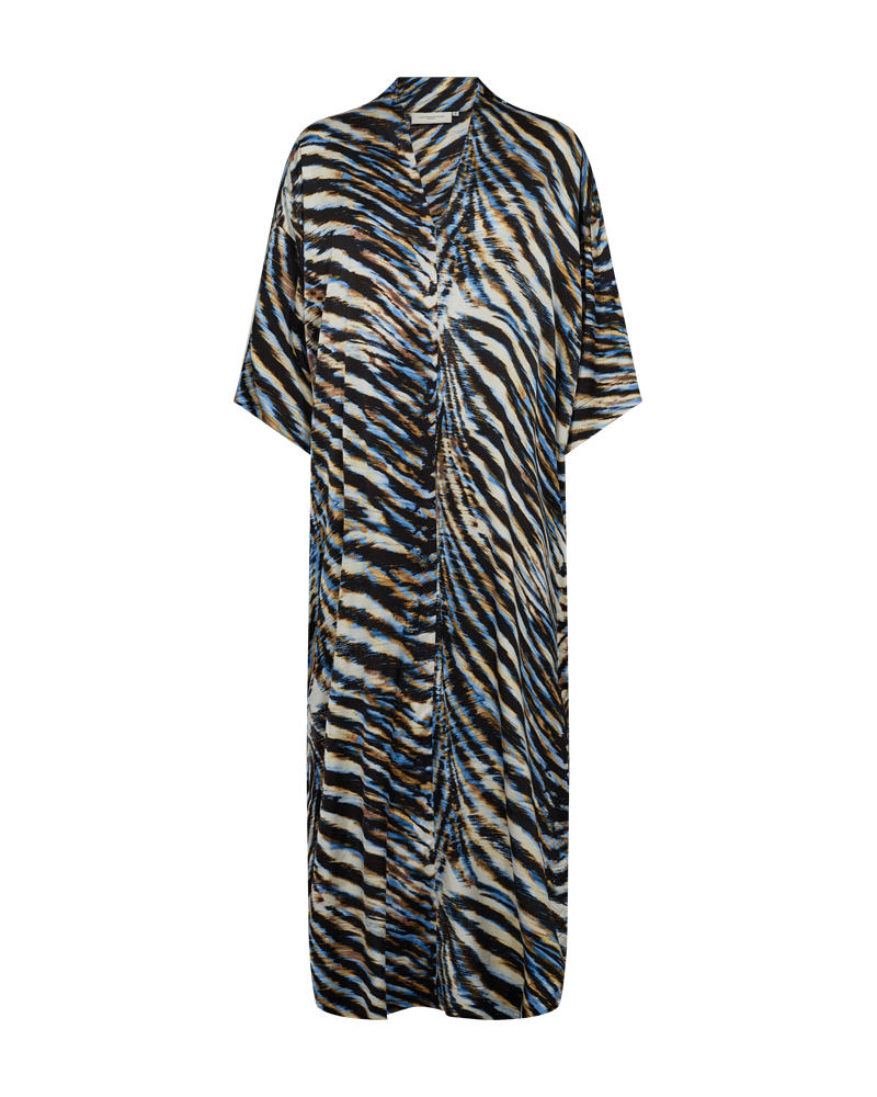 CMMERRYSHINE - KAFTAN KJOLE MED PRINT I BLÅ