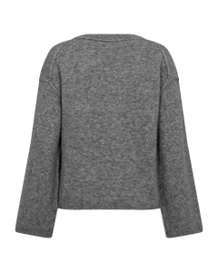 CMIBRA - FINSTRIKKET PULLOVER I GRÅ