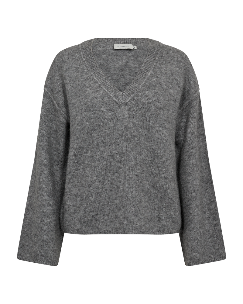 CMIBRA - FINSTRIKKET PULLOVER I GRÅ
