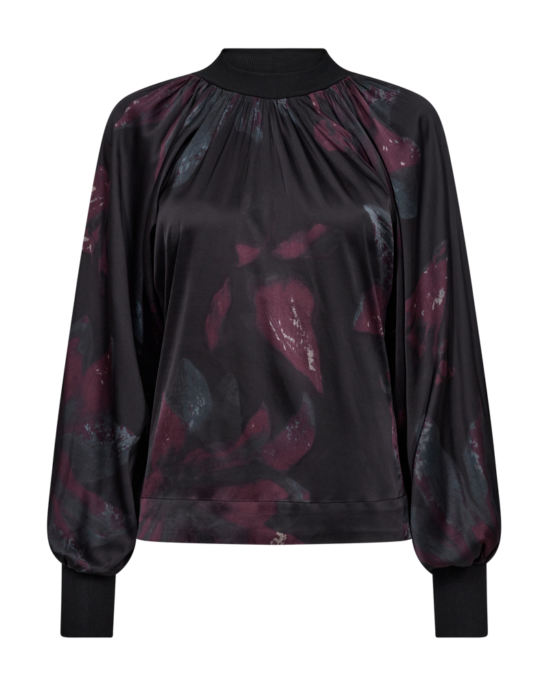 CMMERRYSHINE - BLUSE I SORT OG LILLA