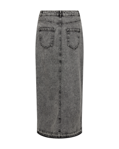 CMCHARLEE - LANG DENIM NEDERDEL I GRÅ