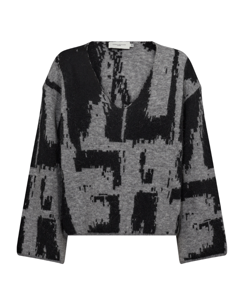 CMIBRA - FINSTRIKKET PULLOVER I GRÅ