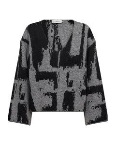 CMIBRA - FINSTRIKKET PULLOVER I GRÅ