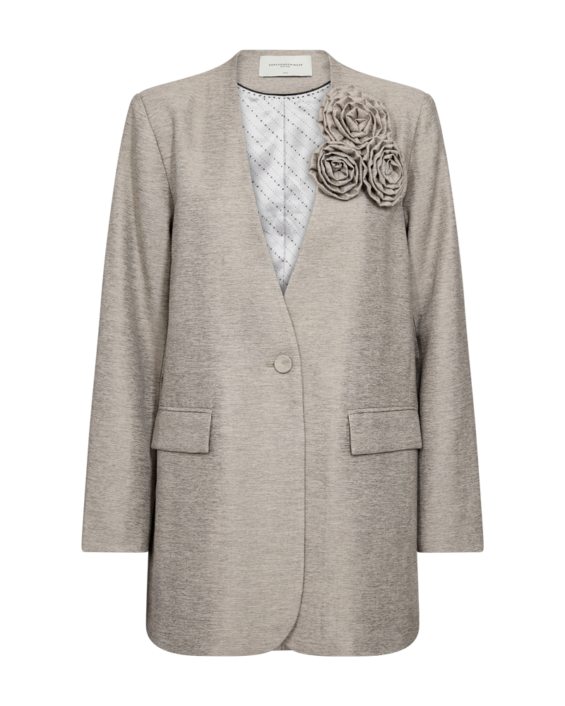 CMCILLY - BLAZER MED AFTAGELIG ROSETTE I BEIGE