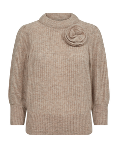 CMIBRA - STRIKTRØJE MED AFTAGELIG ROSE I BEIGE