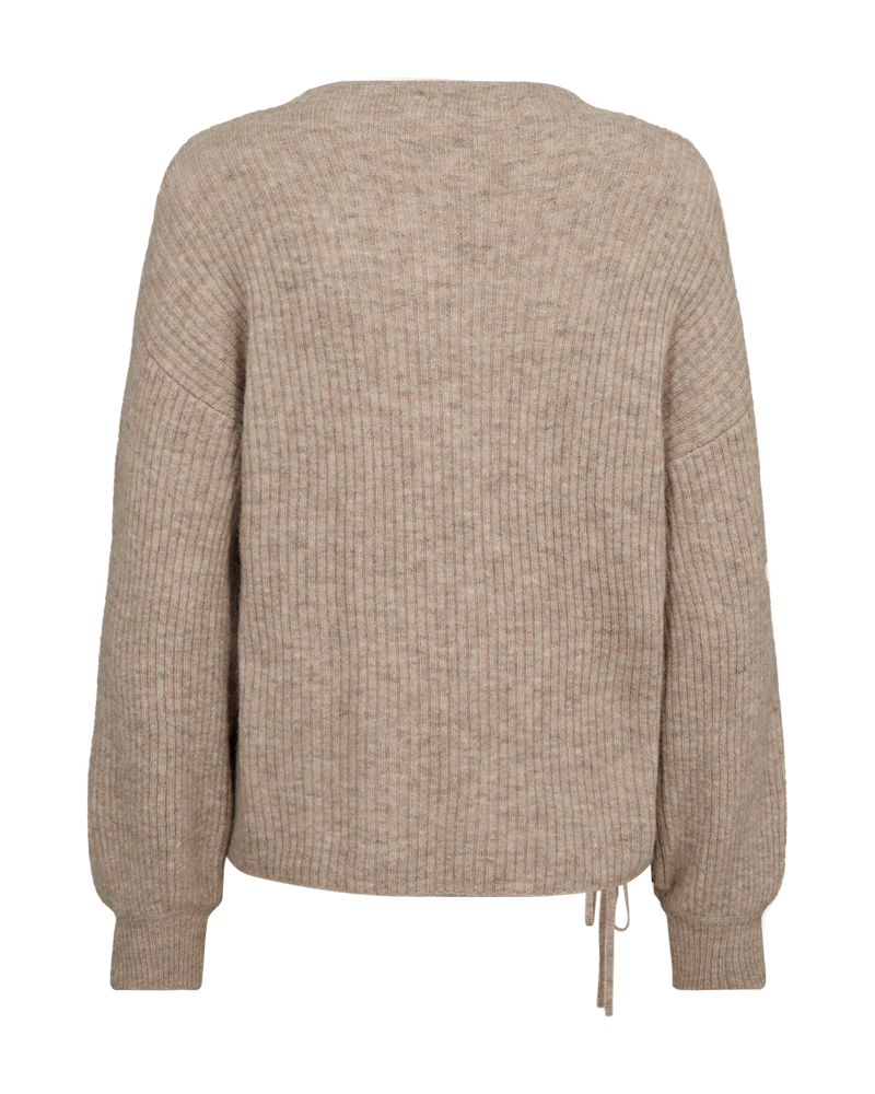 CMIBRA - STRIKTRØJE MED RYNKEDETALJE I BEIGE