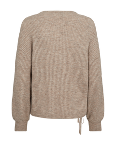 CMIBRA - STRIKTRØJE MED RYNKEDETALJE I BEIGE
