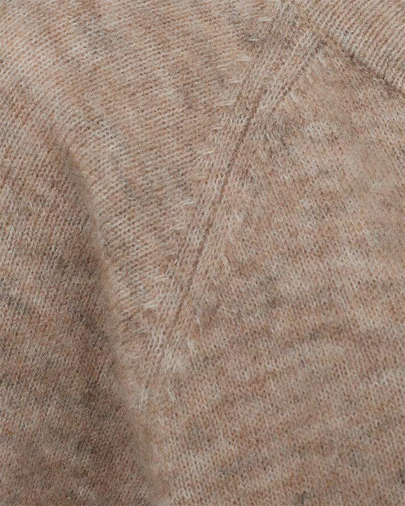 CMIBRA - FINSTRIKKET PULLOVER I ULDBLANDING I BEIGE