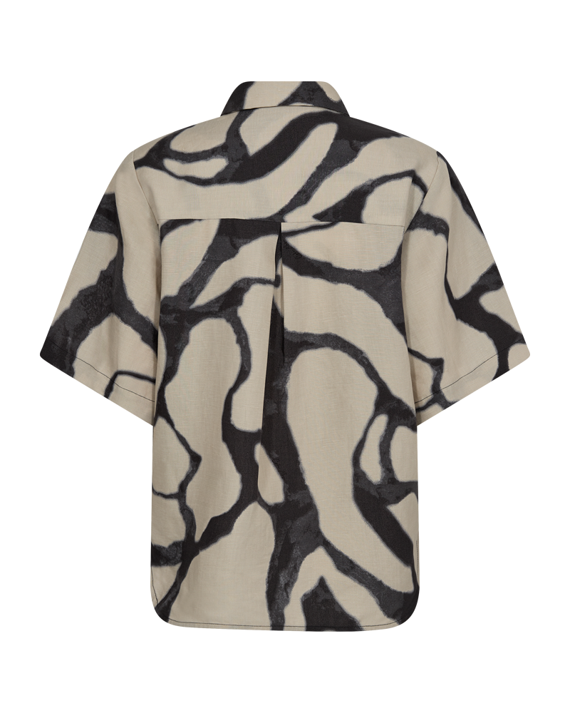 CMNATU - SKJORTE MED PRINT I BEIGE OG SORT