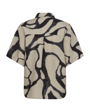 CMNATU - SKJORTE MED PRINT I BEIGE OG SORT