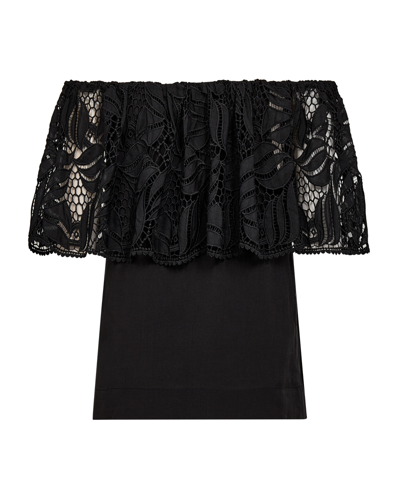 CMMOLLY - OFF-SHOULDER BLUSE I SORT