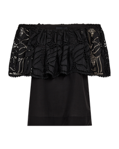CMMOLLY - OFF-SHOULDER BLUSE I SORT