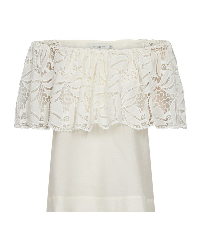 CMMOLLY - OFF-SHOULDER BLUSE I RÅHVID