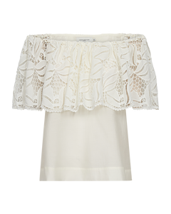 CMMOLLY - OFF-SHOULDER BLUSE I RÅHVID