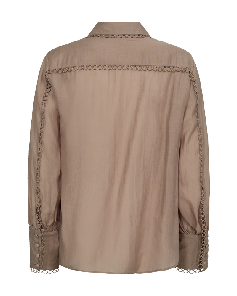 CMMOLLY - SKJORTE MED BLONDEDETALJER I BEIGE
