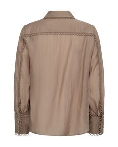 CMMOLLY - SKJORTE MED BLONDEDETALJER I BEIGE