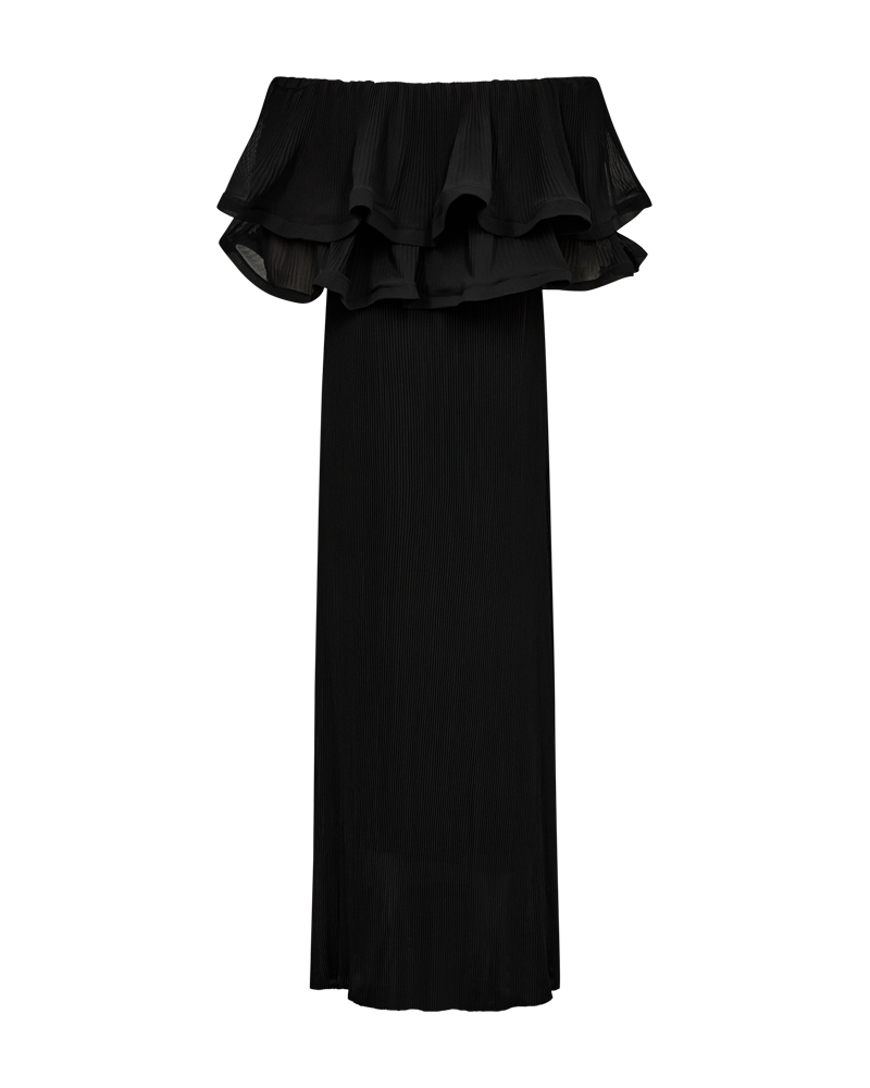 CMKIRA - OFF-SHOULDER KJOLE I SORT
